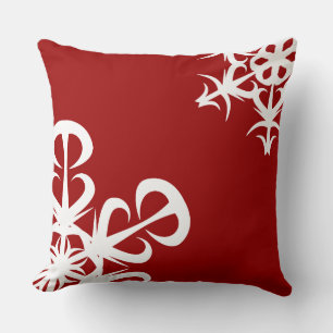 Elegant White Snowflake Christmas Throw Pillow