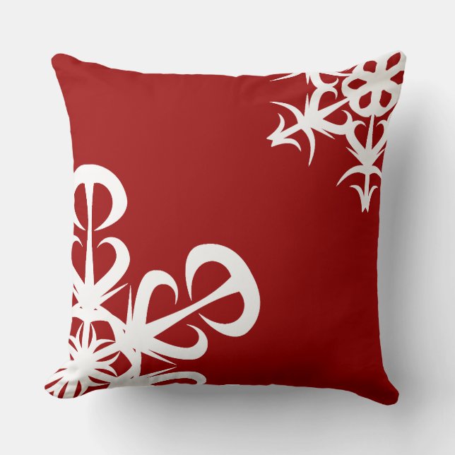 Elegant White Snowflake Christmas Throw Pillow (Front)