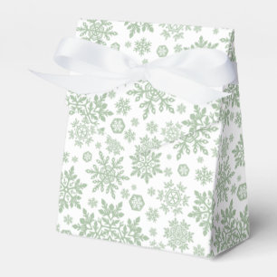Elegant White Snowflake (White-Sage PIne) Favor Boxes