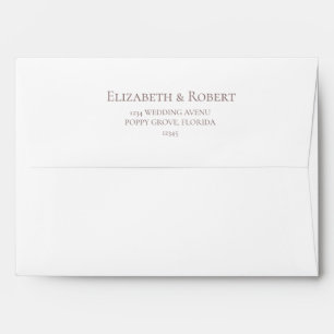 Elegant White & Soft Blush Roses Wedding Envelope