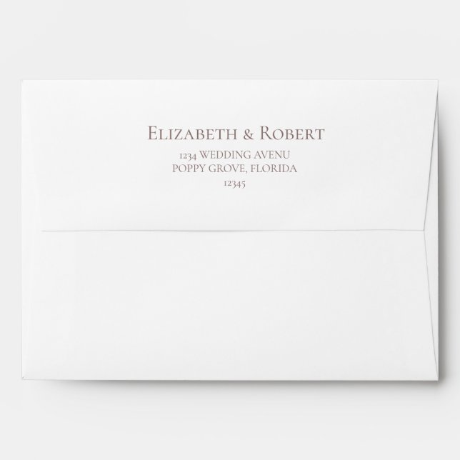 Elegant White & Soft Blush Roses Wedding Envelope (Back (Top Flap))
