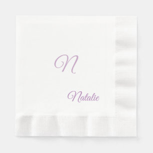 Elegant white solid color monogrammed Napkins