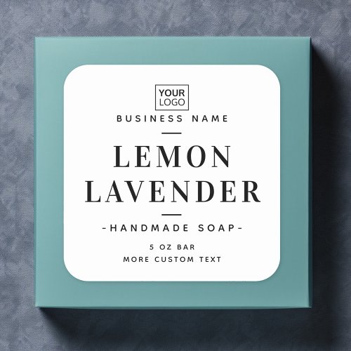 Elegant white square product labels