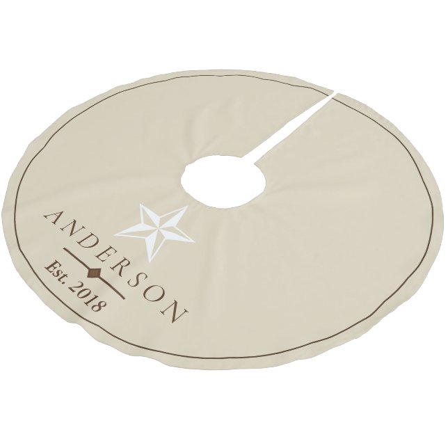 Elegant White Star | Personalized Brushed Polyester Tree Skirt (Angled)