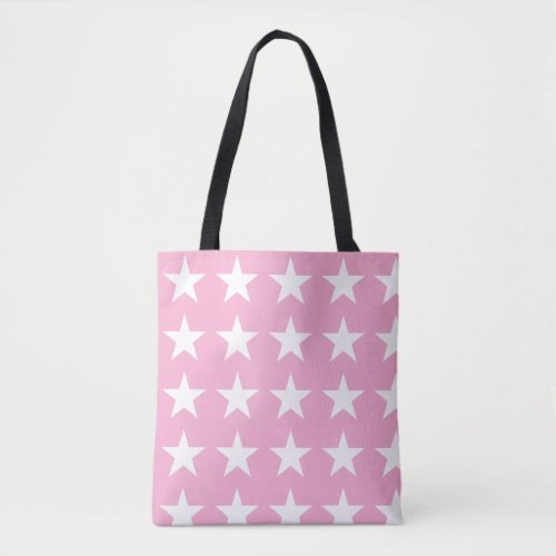 Elegant White Stars Design Modern Cute Blush Pink Tote Bag