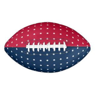 Elegant White Stars Pattern on Red and Navy Blue Football