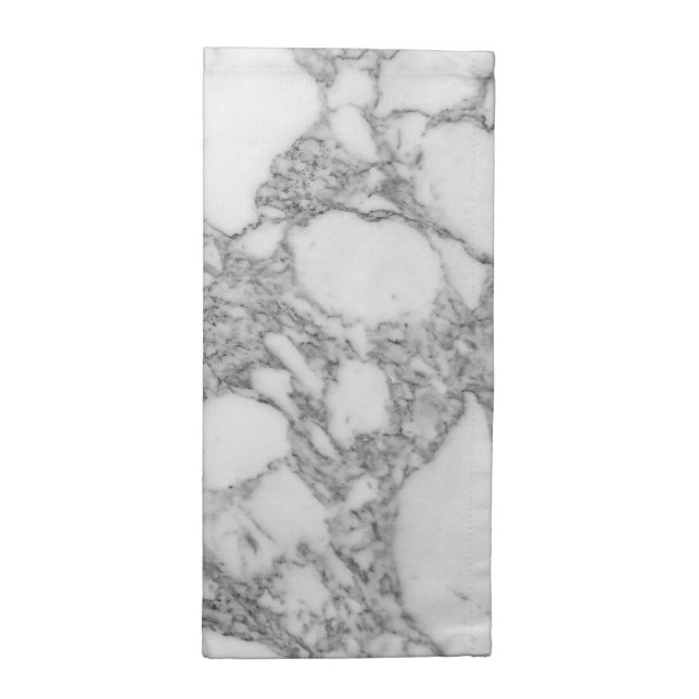 Elegant white stone marble pattern cloth napkins (Half Fold)