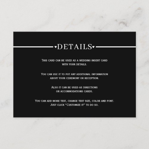 Elegant white stripe and QR code black details Enclosure Card