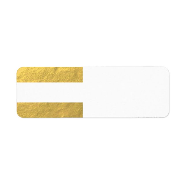 Elegant White Stripes Gold Foil Printed Label (Front)