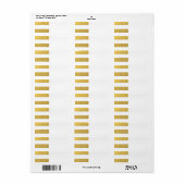 Elegant White Stripes Gold Foil Printed Label (Full Sheet)