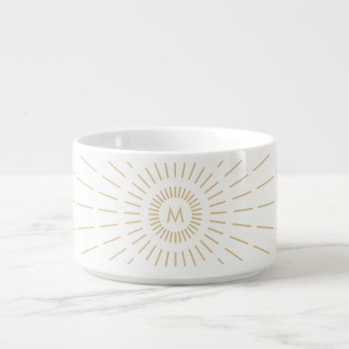 Elegant White Sunlight Monogram Bowl