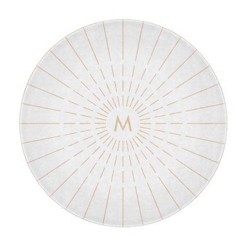 Elegant White Sunlight Monogram Cutting Board