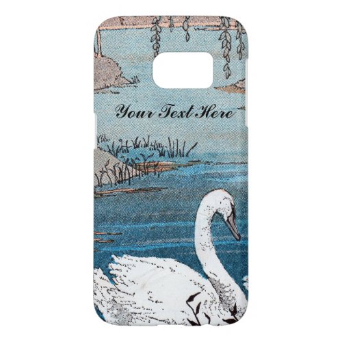 Elegant White Swan Gray Beak in Blue Lake Samsung Galaxy S7 Case