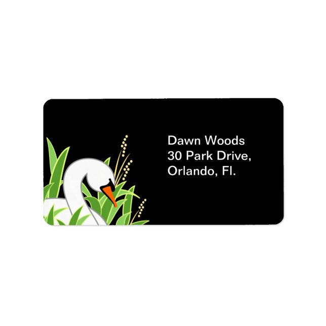 Elegant White Swan Label (Front)