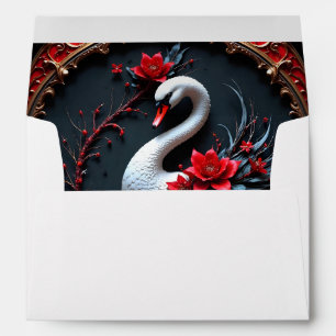 Elegant White Swan Wedding Collection  Envelope