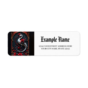 Elegant White Swan Wedding Collection Label