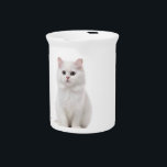 Elegant White Teapot with Charming White Cat Desig Beverage Pitcher<br><div class="desc">Brew your favorite tea with a touch of feline elegance! This beautifully crafted white teapot features a graceful illustration of a white cat, adding charm and sophistication to any kitchen or tea setting. Perfect for cat lovers who enjoy cozy tea moments with a stylish twist. Whether used for serving guests...</div>