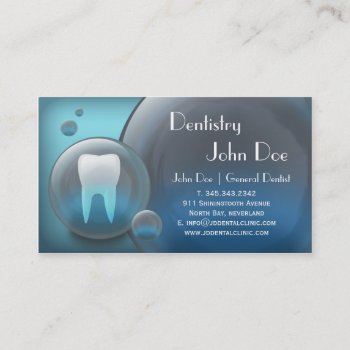 Elegant White Teeth Bubble Dental Business Card by johan555 at Zazzle