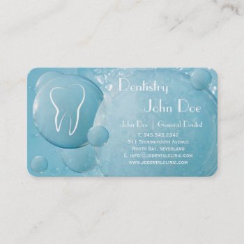 Elegant White Teeth Bubbles Dental Business Card by johan555 at Zazzle