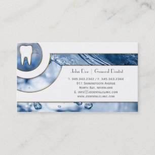 Elegant white teeth dentist dental business card