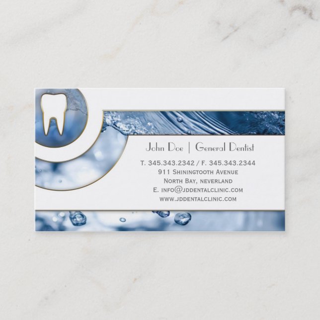 Elegant white teeth dentist dental business card (Front)