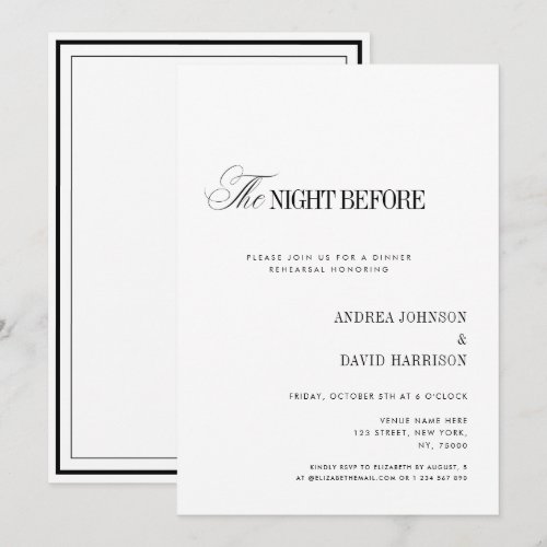 Elegant White The Night Before Rehearsal Dinner