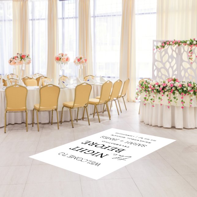 Elegant White the Night Before Wedding Sign Aisle  Floor Decals (Dinner)