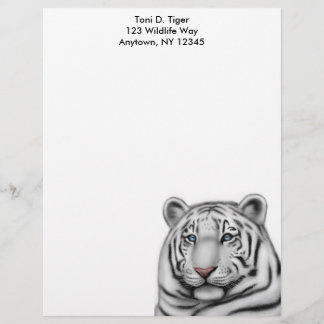 Elegant White Tiger Letterhead