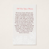 Elegant White Tiger Lily Name Prayer Card (Back)