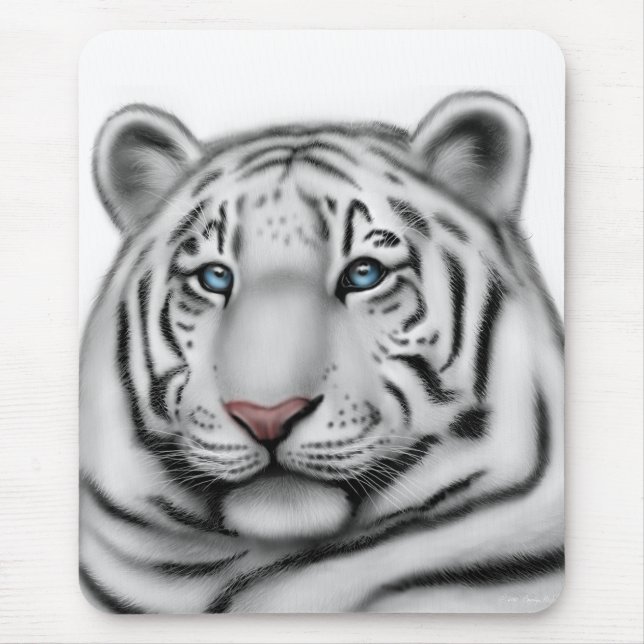 Elegant White Tiger Mousepad (Front)