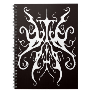 Elegant White Tribal Mask Abstract Design Notebook