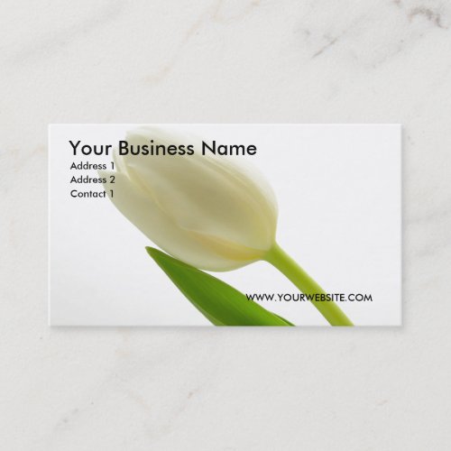 Elegant White Tulip Business Card