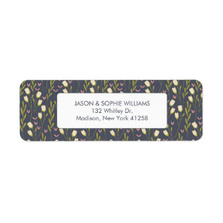 Elegant White Tulip Floral Label