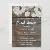Elegant white tulip flower rustic bridal shower invitation (Front)