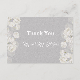 Elegant white Tulip Wedding Thank You Card