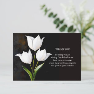 Elegant White Tulips in the Dark Thank You Card