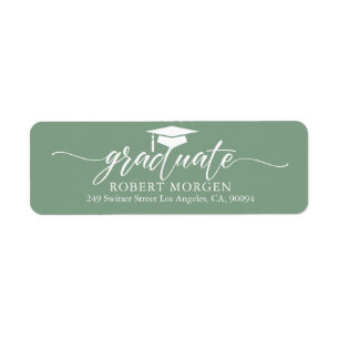 Elegant White Typography On Sage Green Background Label