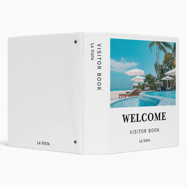 Elegant White | Vacation Rental Guest Information 3 Ring Binder (Background)