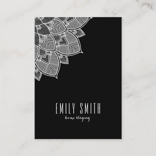 Elegant White Vintage Lace Business Card (Front)