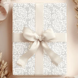 Elegant White Vintage Lace Wedding Wrapping Paper<br><div class="desc">Elegant White Vintage Lace Wedding Wrapping Paper. Beautiful white delicate lace pattern against a soft gray background. Perfect chic wedding gift wrap paper.</div>