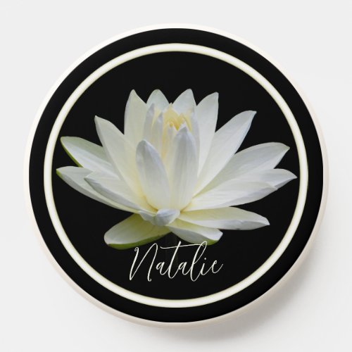 Elegant White Water Lily Flower Phone Grips