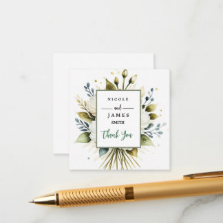 Elegant White Watercolor Floral Enclosure Card