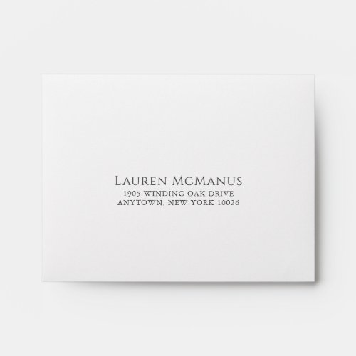 Elegant White Watercolor Floral Return Address Envelope