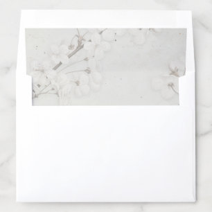 Elegant White Watercolor Floral Wedding Envelope Liner