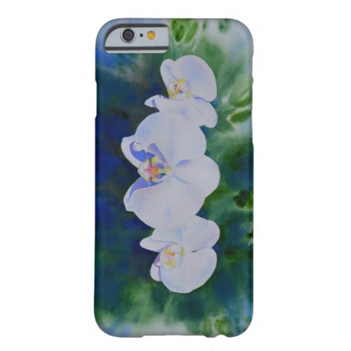 Elegant white watercolor tropical boho orchids  barely there iPhone 6 case