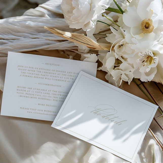 Elegant White Wedding Details Enclosure Card (Elegant White Wedding Details Enclosure Card)