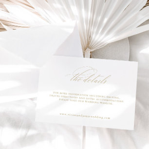 Elegant White Wedding Details Enclosure Card