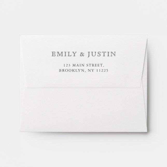 Elegant White Wedding Envelope (Back (Top Flap))