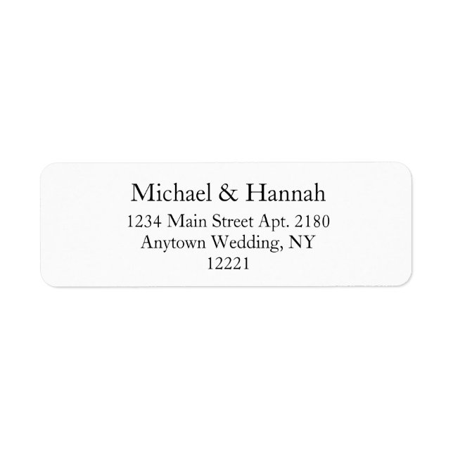 Elegant White Wedding Envelope Return Address Label (Front)