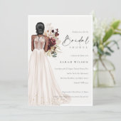 Elegant White Wedding Gown Bridal Shower Invite (Standing Front)